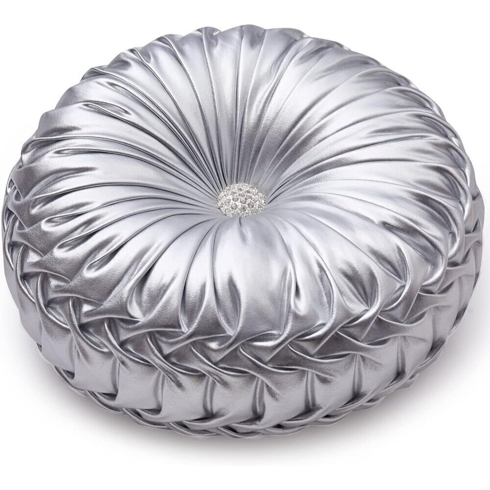 🆕Pumpkin Handmade Metallic Throw Silver Modern Leather Decorative Pillowcases